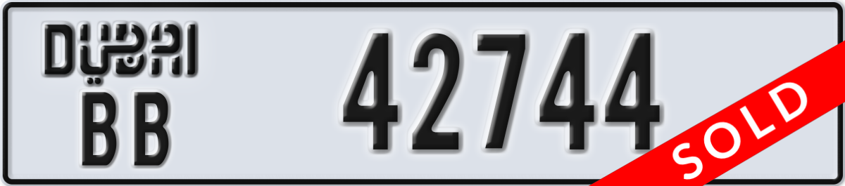 dubai License Plate Number 42744 Code BB