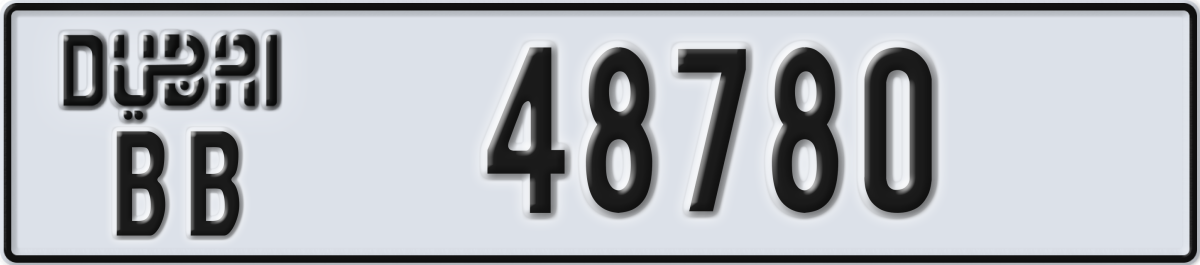 dubai License Plate Number 48780 Code BB