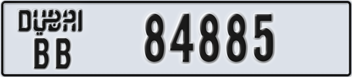 dubai License Plate Number 84885 Code BB