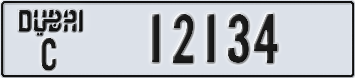 dubai License Plate Number 12134 Code C