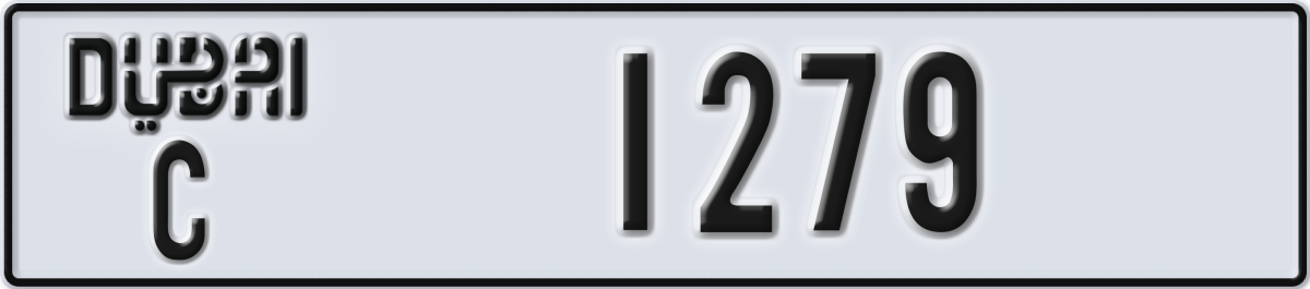 dubai License Plate Number 1279 Code C