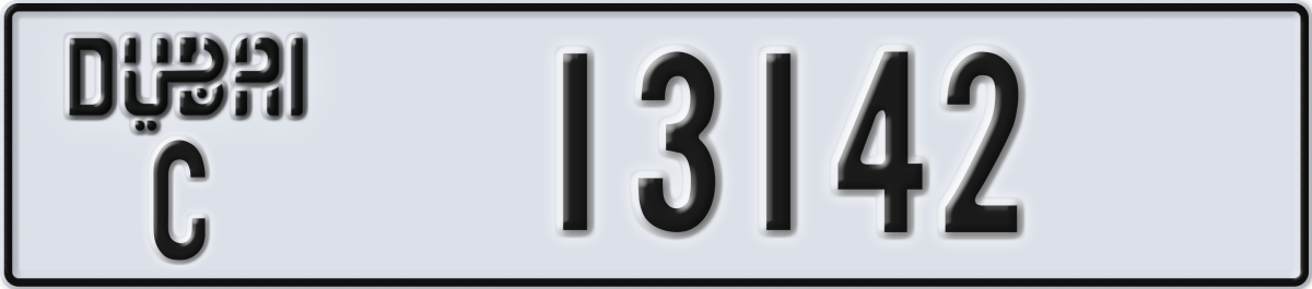 dubai License Plate Number 13142 Code C