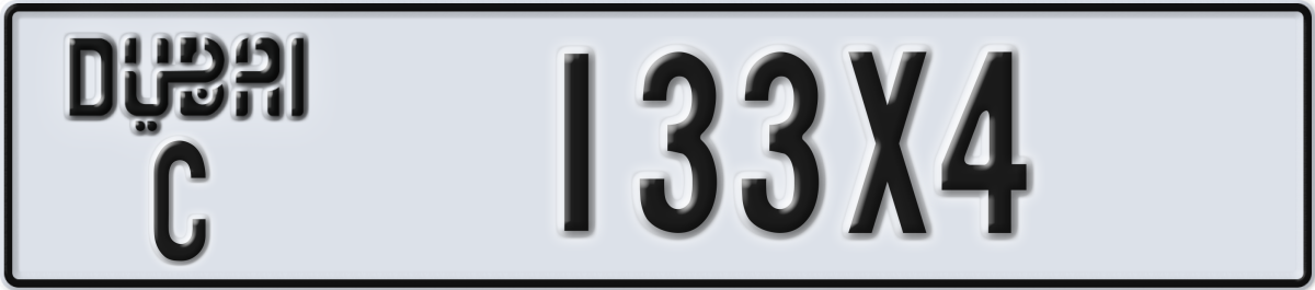 dubai License Plate Number 133X4 Code C