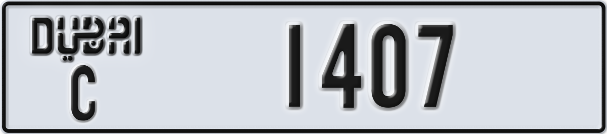 dubai License Plate Number 1407 Code C