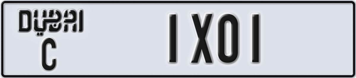 dubai License Plate Number 1X01 Code C