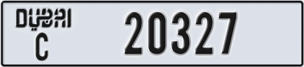 dubai License Plate Number 20327 Code C