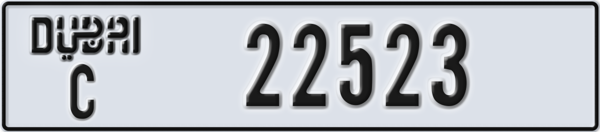dubai License Plate Number 22523 Code C