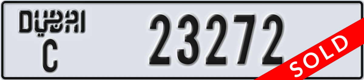 dubai License Plate Number 23272 Code C