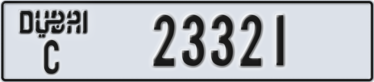 dubai License Plate Number 23321 Code C