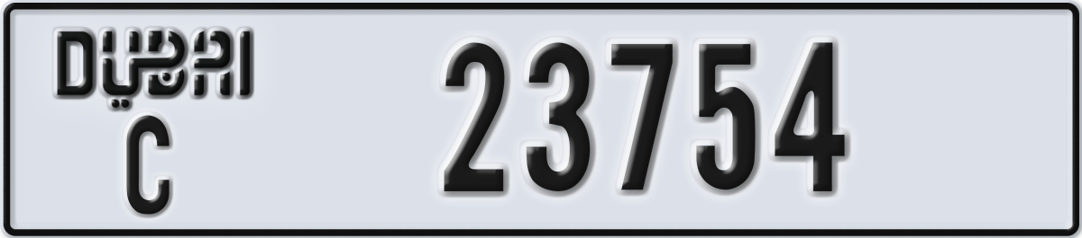 dubai License Plate Number 23754 Code C