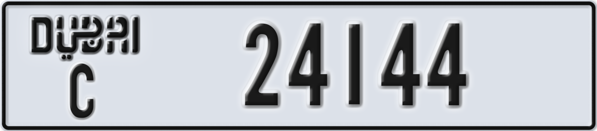 dubai License Plate Number 24144 Code C