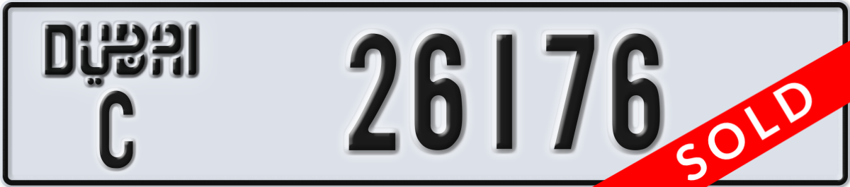 dubai License Plate Number 26176 Code C