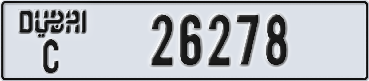 dubai License Plate Number 26278 Code C