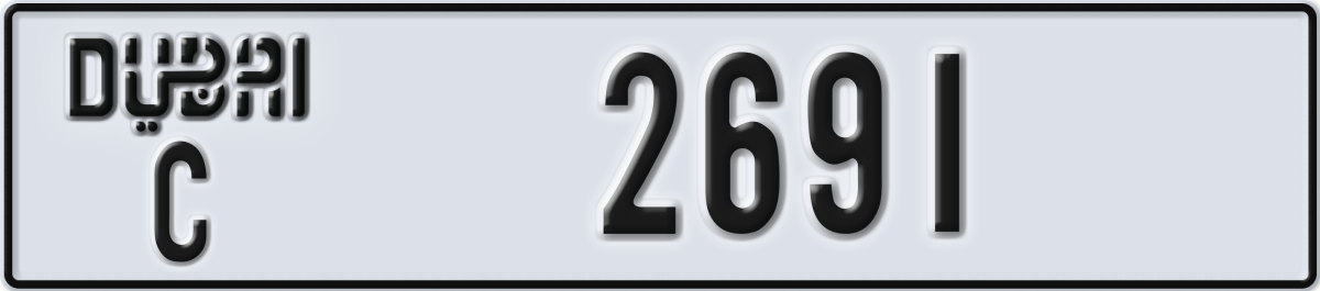 dubai License Plate Number 2691 Code C