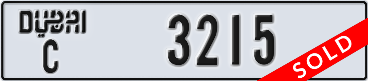dubai License Plate Number 3294 Code C