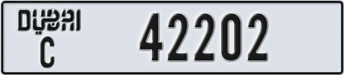 dubai License Plate Number 42202 Code C