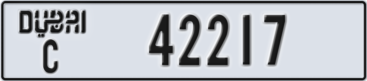 dubai License Plate Number 42217 Code C