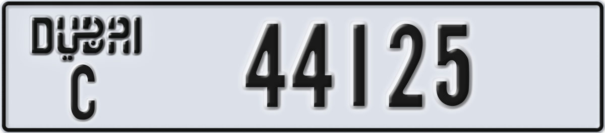 dubai License Plate Number 44125 Code C