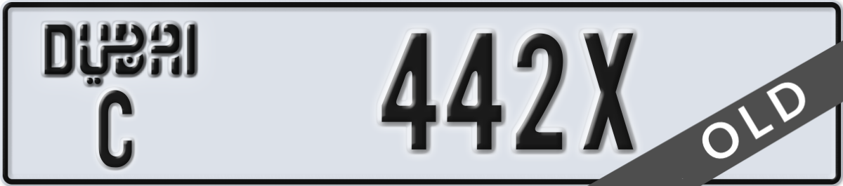 dubai License Plate Number 442X Code C
