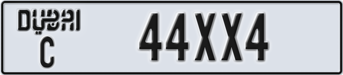 dubai License Plate Number 44XX4 Code C