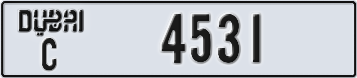 dubai License Plate Number 4531 Code C