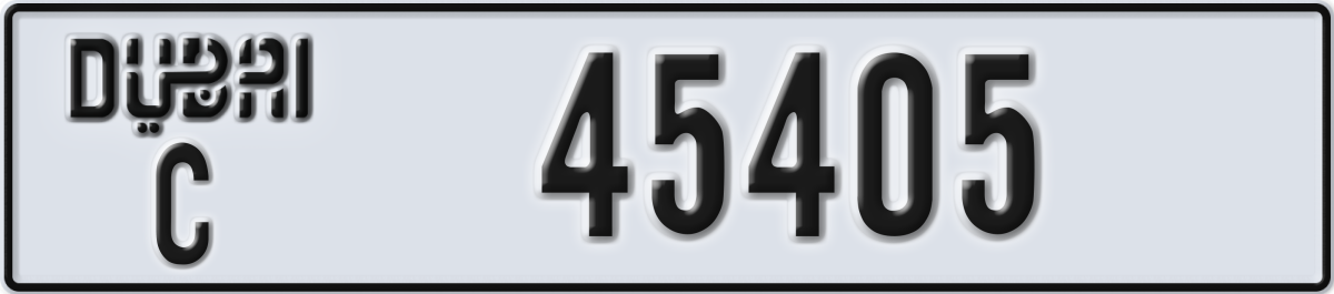 dubai License Plate Number 45405 Code C