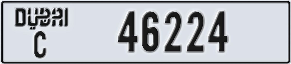 dubai License Plate Number 46224 Code C