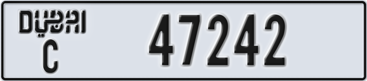 dubai License Plate Number 47242 Code C