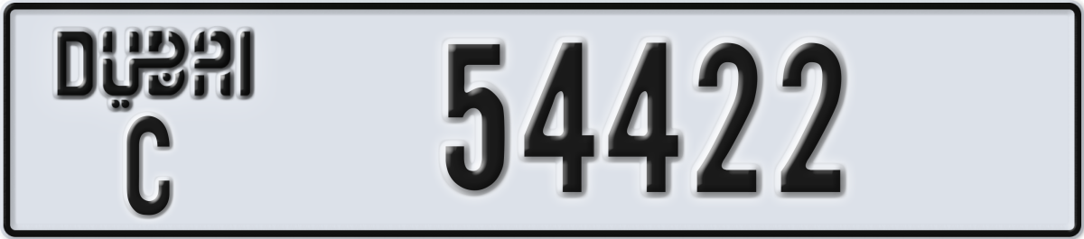 dubai License Plate Number 54422 Code C