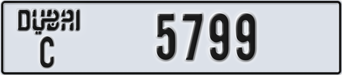 dubai License Plate Number 5799 Code C