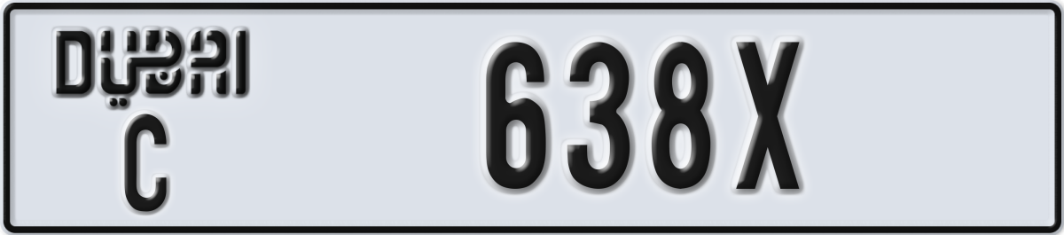 dubai License Plate Number 638X Code C