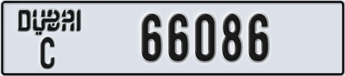 dubai License Plate Number 66086 Code C