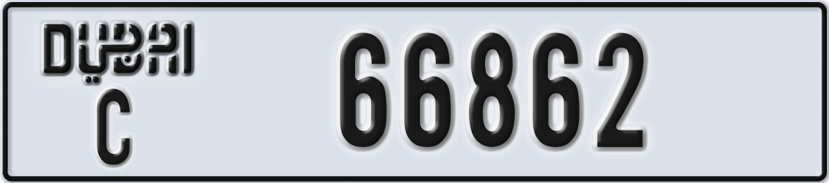 dubai License Plate Number 66862 Code C