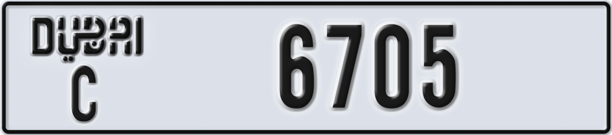dubai License Plate Number 6705 Code C