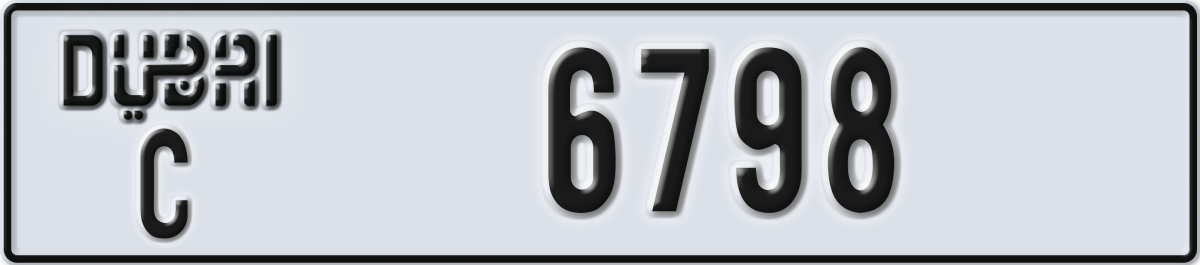 dubai License Plate Number 6798 Code C