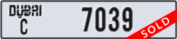 dubai - code - C - number -7039