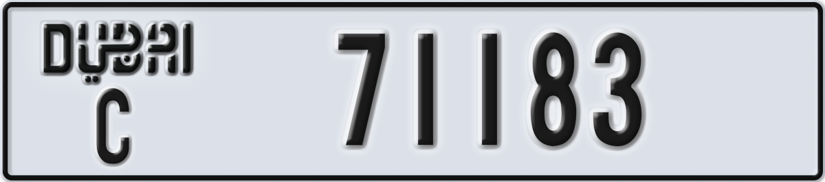 dubai License Plate Number 71183 Code C
