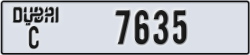 dubai - code - C - number -7635