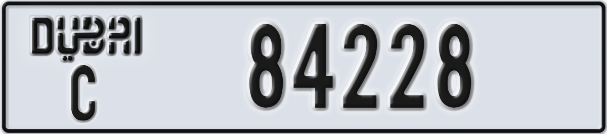 dubai License Plate Number 84228 Code C