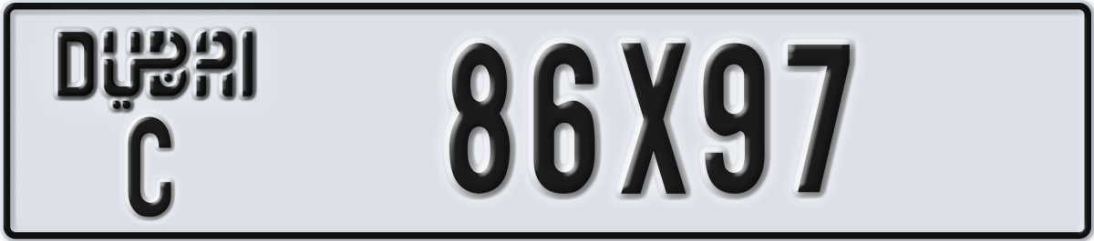 dubai License Plate Number 86X97 Code C