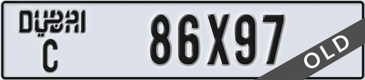 dubai License Plate Number 86X97 Code C