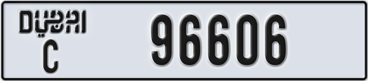 dubai License Plate Number 96606 Code C