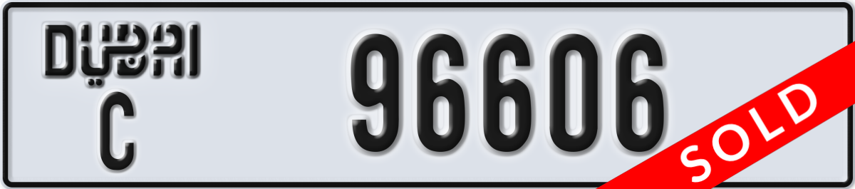 dubai License Plate Number 96606 Code C