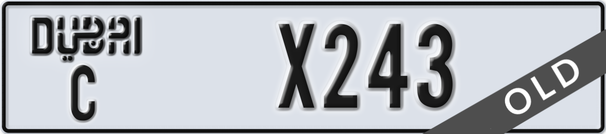 dubai License Plate Number X243 Code C