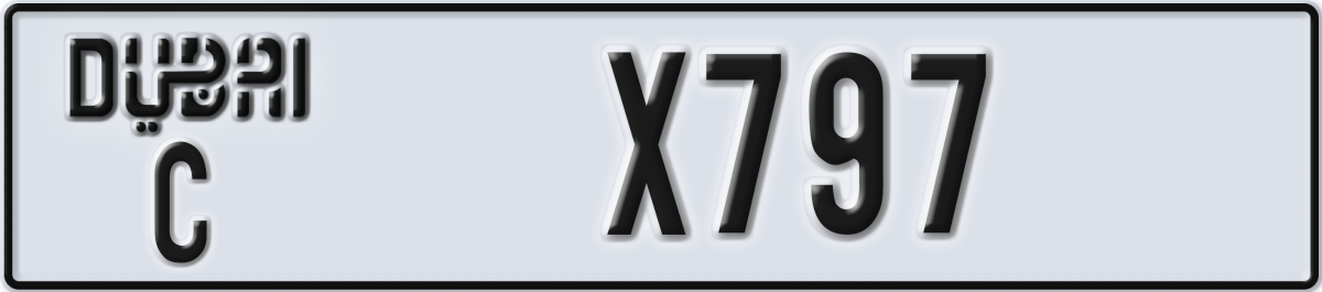 dubai License Plate Number X797 Code C