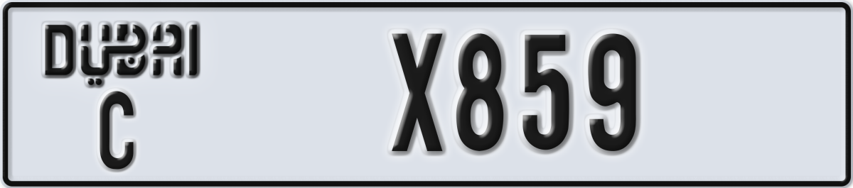dubai License Plate Number X859 Code C