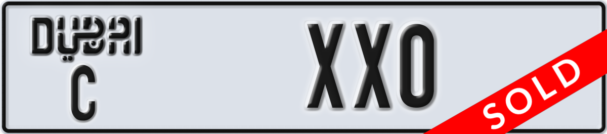 dubai License Plate Number XX0 Code C