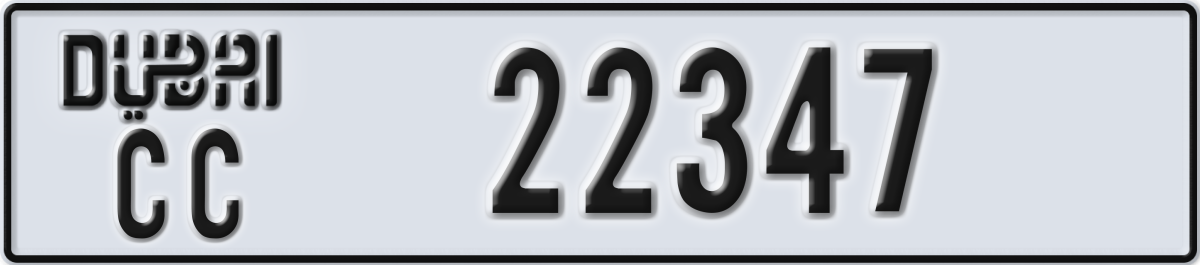 dubai License Plate Number 22347 Code CC