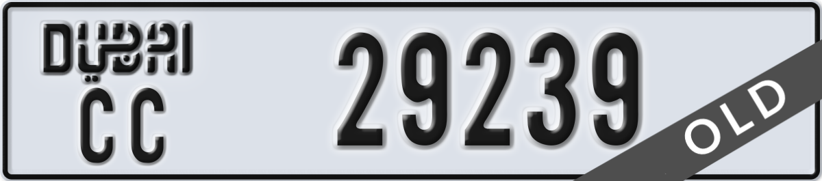 dubai License Plate Number 29239 Code CC