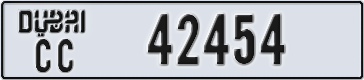dubai License Plate Number 42454 Code CC